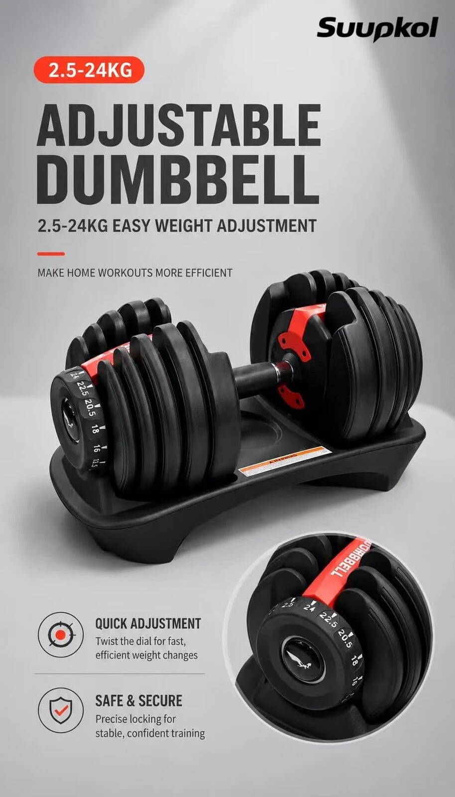 2.5–24KG Adjustable Dumbbell