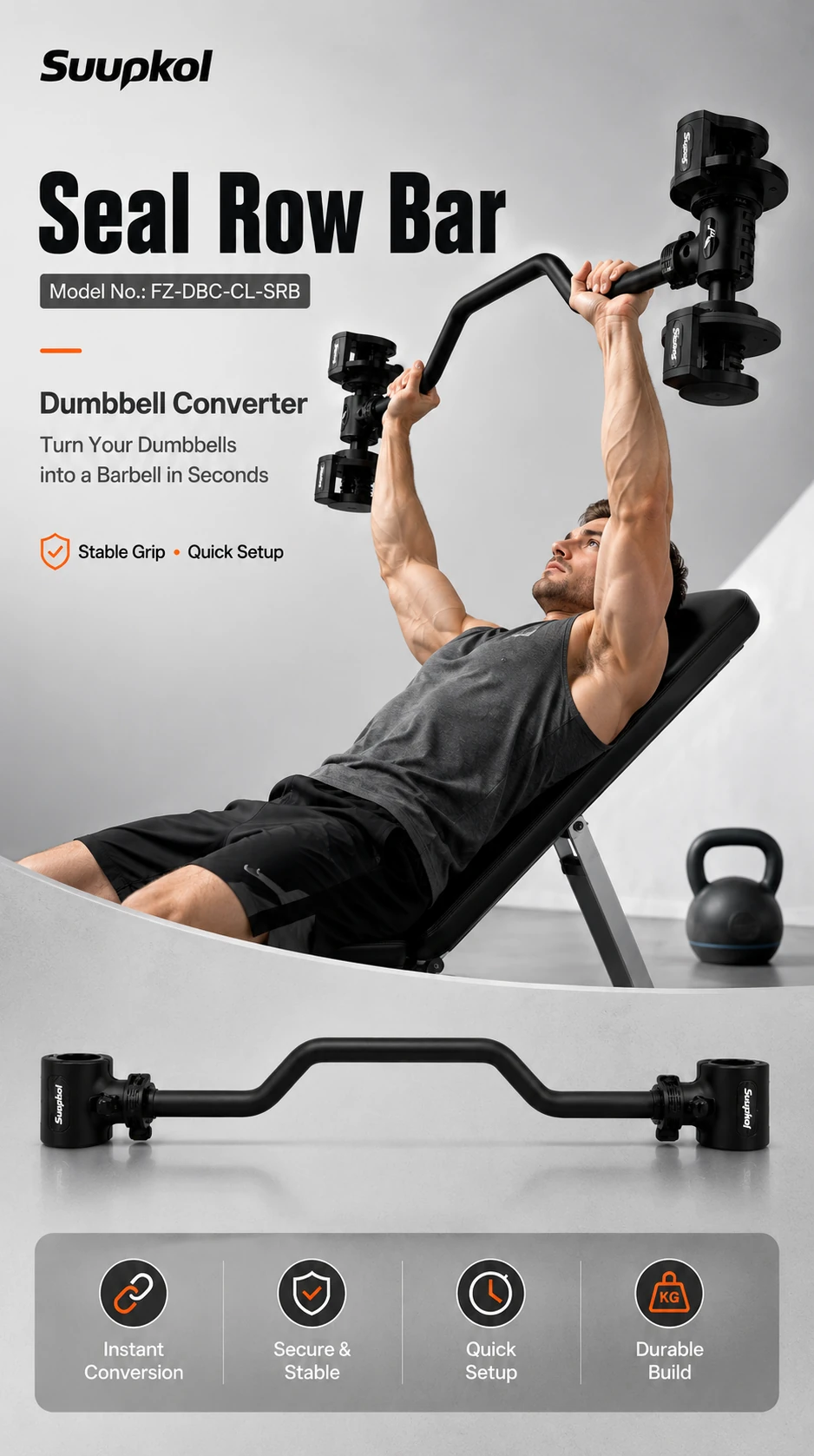 Seal Row Bar Dumbbell Converter